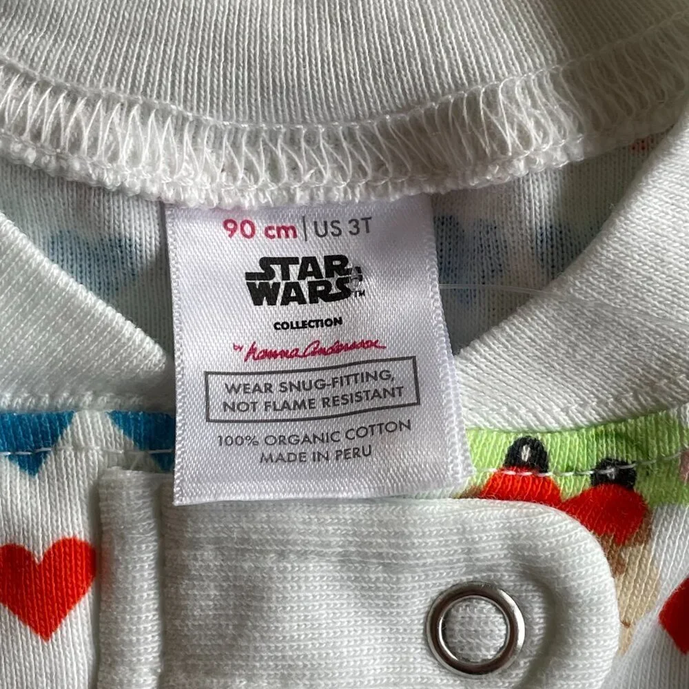 NEW Hanna Andersson X Star Wars Organic Cotton Sleeper, Grogu Love - Size‎ 3T